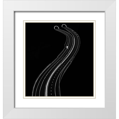 Alone White Modern Wood Framed Art Print with Double Matting by Krivec, Samanta