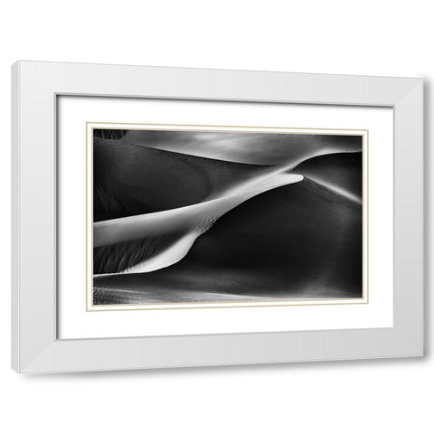 Curvatures White Modern Wood Framed Art Print with Double Matting by Al Adwan, Rami