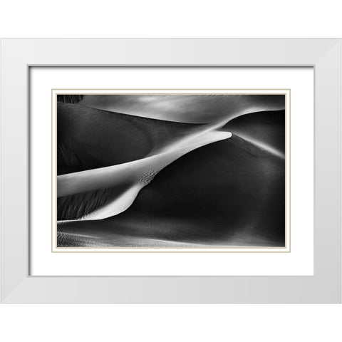 Curvatures White Modern Wood Framed Art Print with Double Matting by Al Adwan, Rami