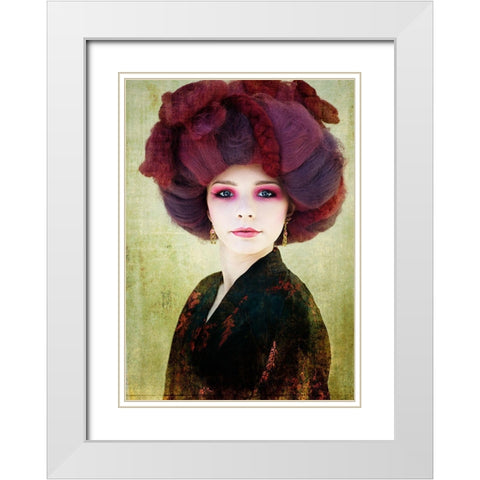 Redhead White Modern Wood Framed Art Print with Double Matting by Kenp