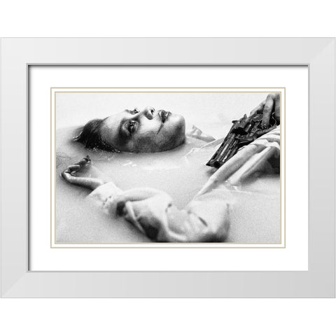 Contemplate White Modern Wood Framed Art Print with Double Matting by Holloway, Sue