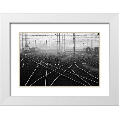 Im A November Passenger White Modern Wood Framed Art Print with Double Matting by Gabor, Nicoleta