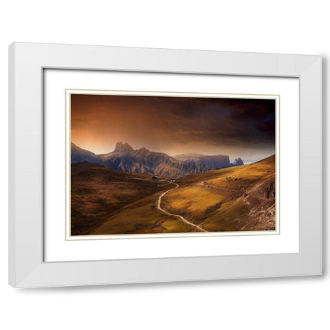 Rosszaehne White Modern Wood Framed Art Print with Double Matting by Schumacher, Nicolas