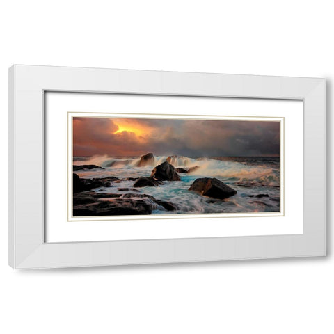 After Storm Wave White Modern Wood Framed Art Print with Double Matting by A Hveding, Bjorn