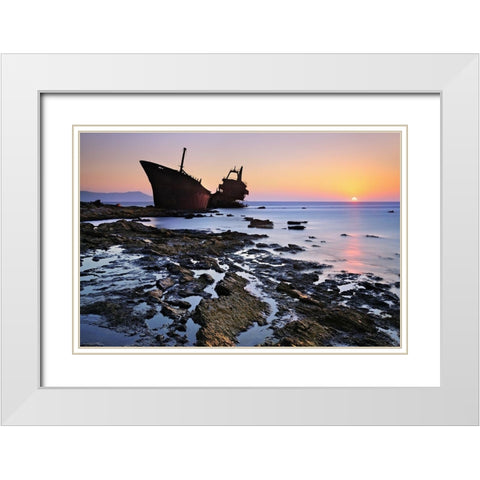 The Last Stand White Modern Wood Framed Art Print with Double Matting by Kaimaki, Maria