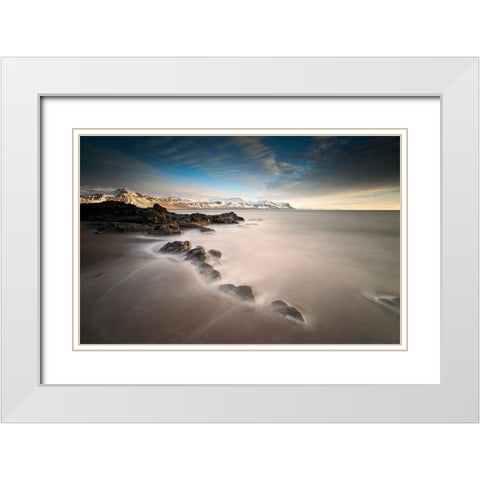 ... Tides White Modern Wood Framed Art Print with Double Matting by Hoffmann, Raymond