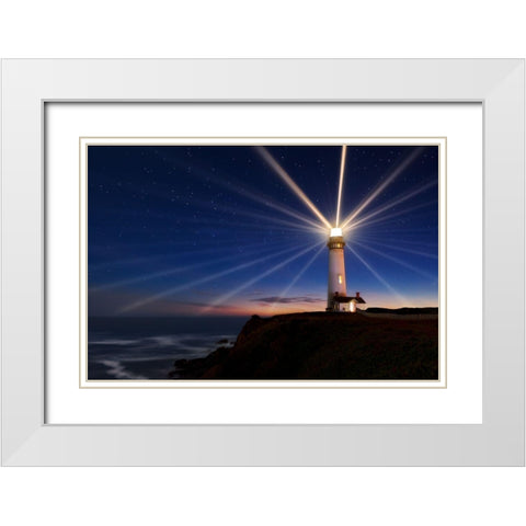 Lighting Of The Lens White Modern Wood Framed Art Print with Double Matting by Morgan, Miles