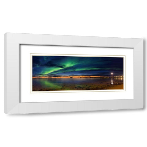 Sunset At Andenes White Modern Wood Framed Art Print with Double Matting by Samuelsen, Roy