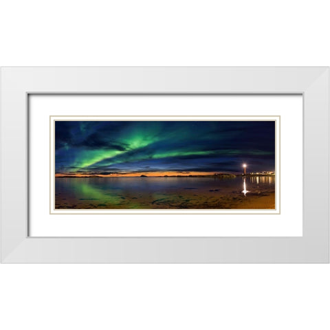 Sunset At Andenes White Modern Wood Framed Art Print with Double Matting by Samuelsen, Roy