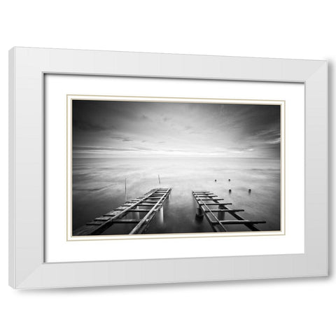 To The Infinity White Modern Wood Framed Art Print with Double Matting by Coppari, Claudio