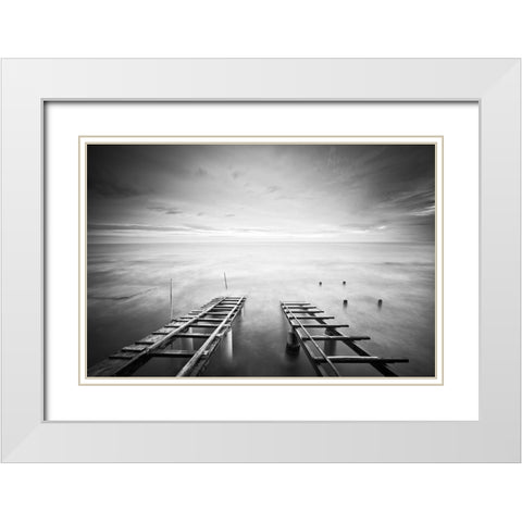 To The Infinity White Modern Wood Framed Art Print with Double Matting by Coppari, Claudio
