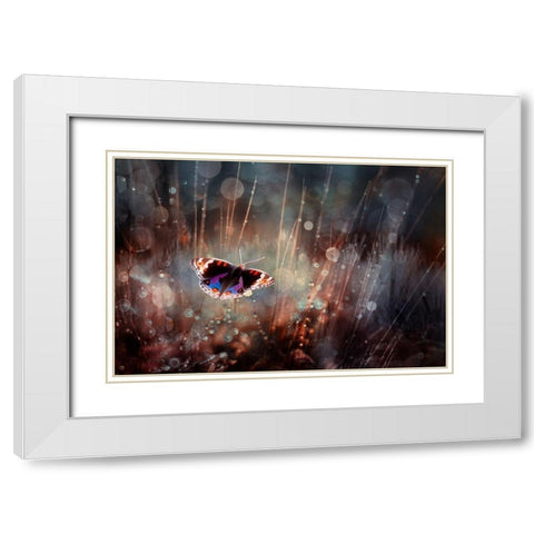 Traped White Modern Wood Framed Art Print with Double Matting by Juniawan, Rooswandy