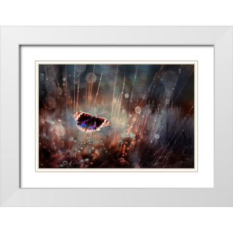 Traped White Modern Wood Framed Art Print with Double Matting by Juniawan, Rooswandy