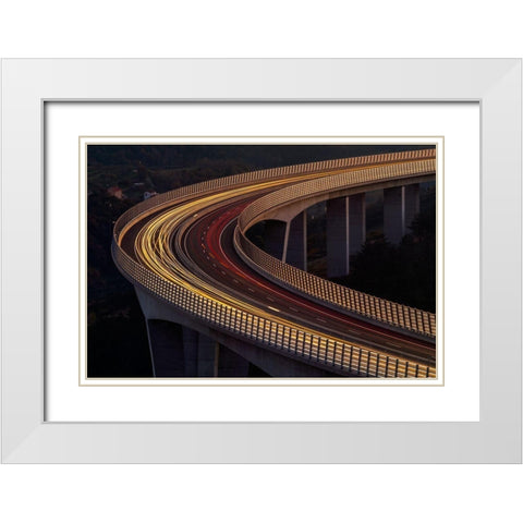 Viadukt A?Rni Kal White Modern Wood Framed Art Print with Double Matting by Ivancic, Jaka