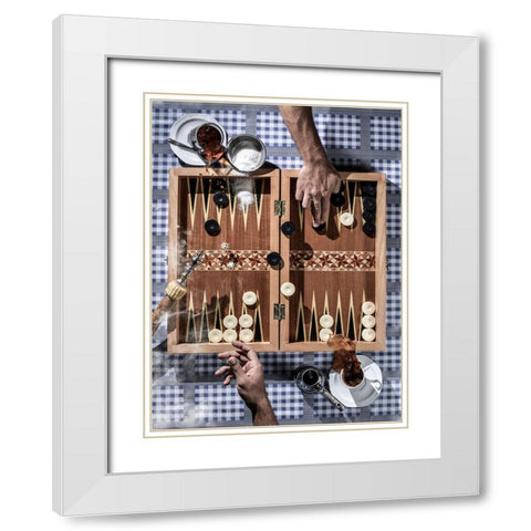 The Game White Modern Wood Framed Art Print with Double Matting by Aboukelela, Karim
