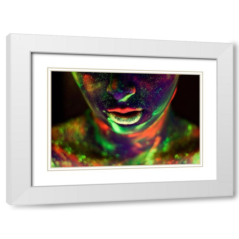 Alices World White Modern Wood Framed Art Print with Double Matting by Kokdemir, Dogan