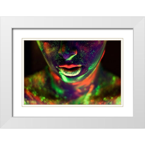 Alices World White Modern Wood Framed Art Print with Double Matting by Kokdemir, Dogan