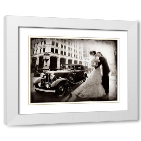 Gangster Wedding White Modern Wood Framed Art Print with Double Matting by Laudin, Dmitry