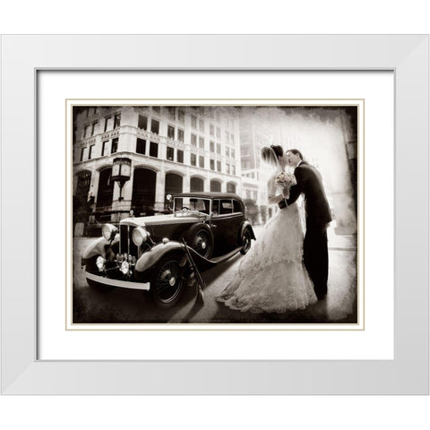 Gangster Wedding White Modern Wood Framed Art Print with Double Matting by Laudin, Dmitry