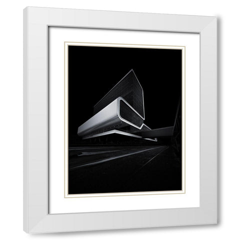 Speeding Through Darkness White Modern Wood Framed Art Print with Double Matting by Van Den, Mathijs