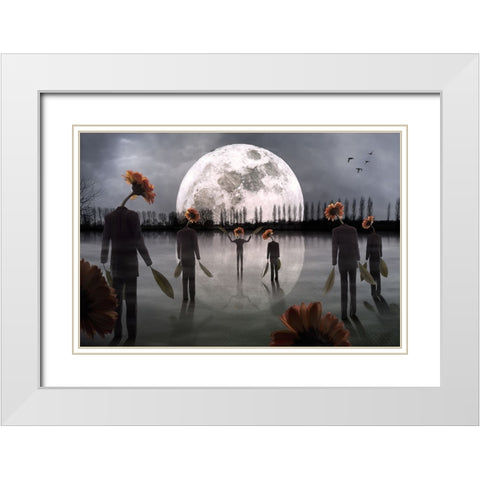 The Mysterious Cult White Modern Wood Framed Art Print with Double Matting by Kiciak, Christophe