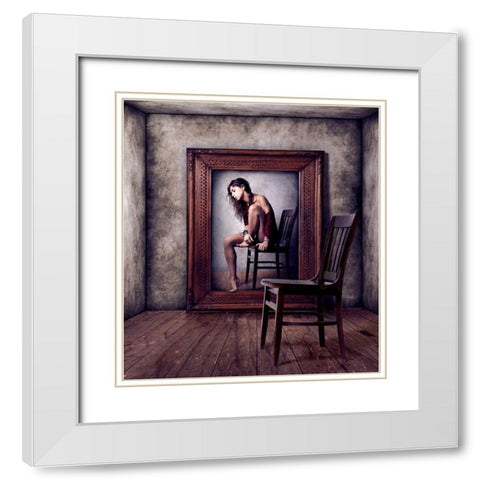 Reflejo White Modern Wood Framed Art Print with Double Matting by Mendez Cordero, Claudia