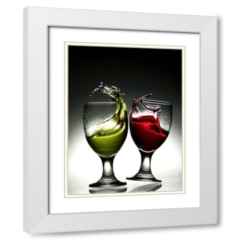 Glass Dance White Modern Wood Framed Art Print with Double Matting by Lukman, Albert