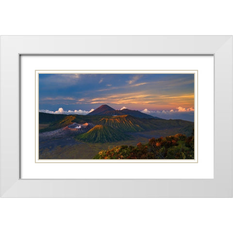 Volcano Dawn White Modern Wood Framed Art Print with Double Matting by Wrobel, Karsten