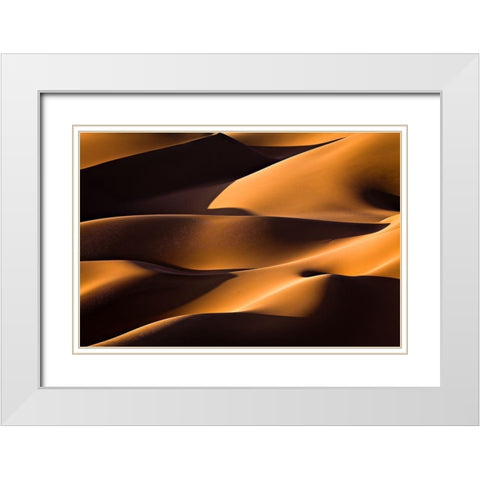 Light And Shadow White Modern Wood Framed Art Print with Double Matting by Momeni, Mohammadreza