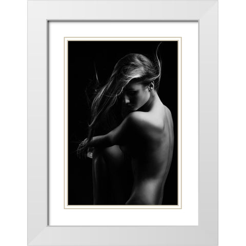 Sensual Beauty White Modern Wood Framed Art Print with Double Matting by Krystynek MQEP, Martin