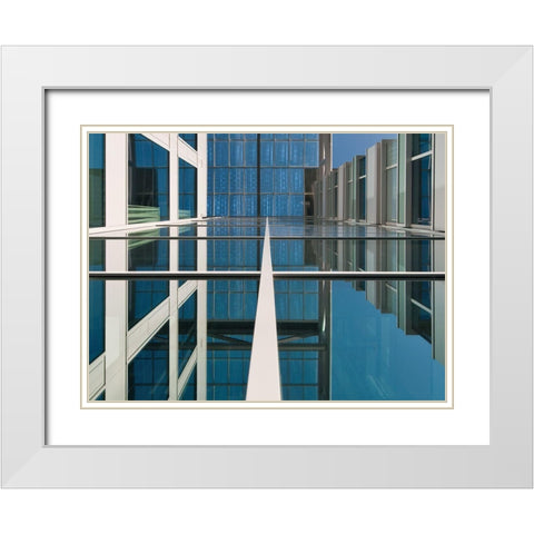 Martinez Tower White Modern Wood Framed Art Print with Double Matting by Van Maastricht, Henk