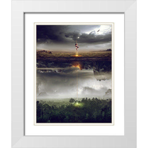 Save The World White Modern Wood Framed Art Print with Double Matting by Heri, Mas
