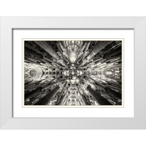 Artificial Forest - Sagrada Familia White Modern Wood Framed Art Print with Double Matting by Bonnin Sebastia, Antonio