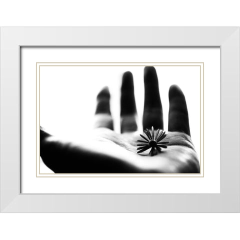 One Life White Modern Wood Framed Art Print with Double Matting by Ikeda, Keisuke
