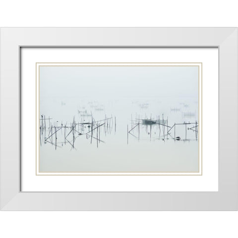 Inba White Modern Wood Framed Art Print with Double Matting by Tomihisa, Kouji