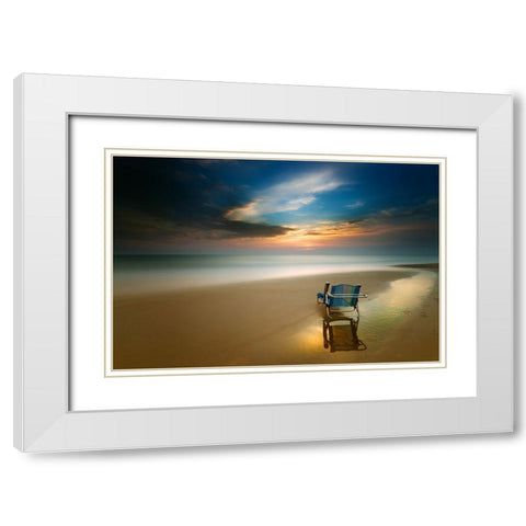 Brand New Day White Modern Wood Framed Art Print with Double Matting by Cavallo, Rico