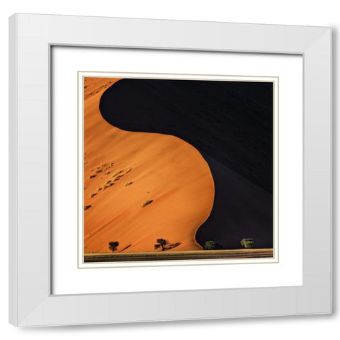 Light And Shadow White Modern Wood Framed Art Print with Double Matting by Flour, Piet