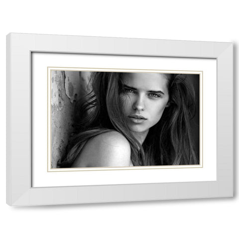 Katya White Modern Wood Framed Art Print with Double Matting by Kasmasov, Valeriy