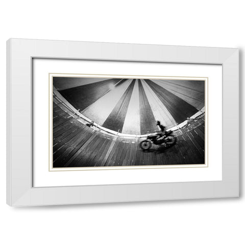 Daredevil White Modern Wood Framed Art Print with Double Matting by Maulana, Firman