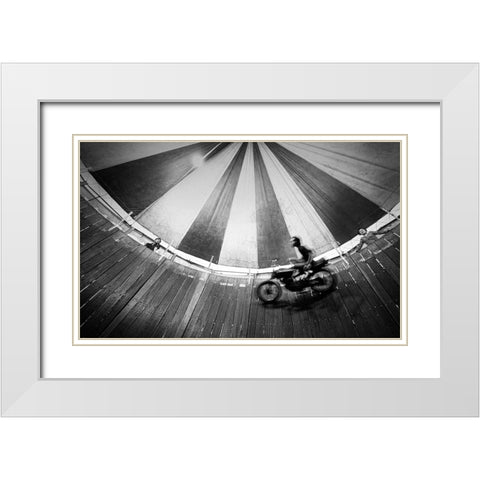 Daredevil White Modern Wood Framed Art Print with Double Matting by Maulana, Firman