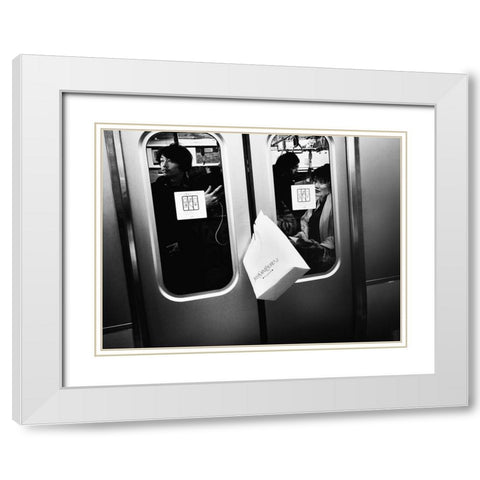Untitled White Modern Wood Framed Art Print with Double Matting by Suzuki, Tatsuo