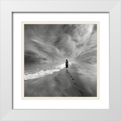 Limitless White Modern Wood Framed Art Print with Double Matting by Barbu, Floriana