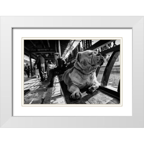Sad White Modern Wood Framed Art Print with Double Matting by Youdutian
