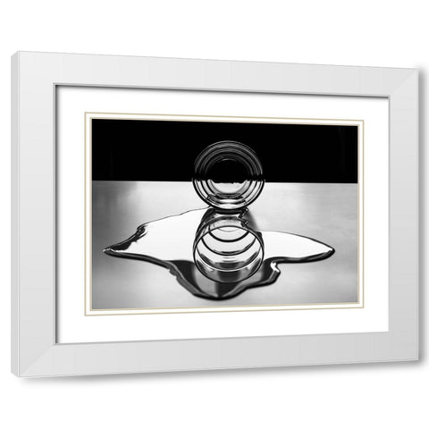 Circles Of Circles White Modern Wood Framed Art Print with Double Matting by Toniolo, Giorgio