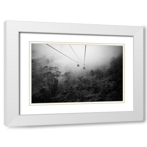 Heaven Ways White Modern Wood Framed Art Print with Double Matting by Kuo, Cuandi
