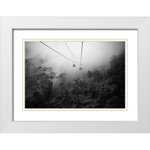 Heaven Ways White Modern Wood Framed Art Print with Double Matting by Kuo, Cuandi