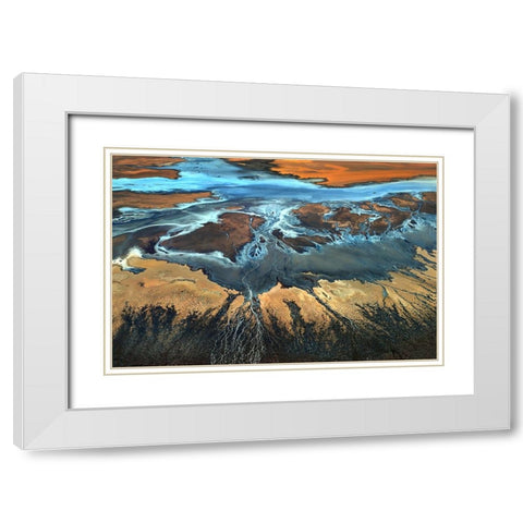 California Aerial - The Desert From Above White Modern Wood Framed Art Print with Double Matting by Ghirardini, Tanja
