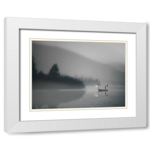 The Pilgrim Mists White Modern Wood Framed Art Print with Double Matting by David Senechal Photographie