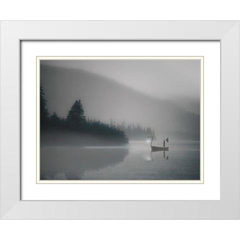 The Pilgrim Mists White Modern Wood Framed Art Print with Double Matting by David Senechal Photographie