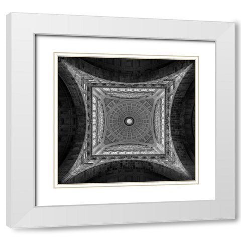 The Dome White Modern Wood Framed Art Print with Double Matting by Van Den, Jef